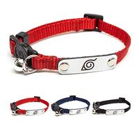 Naruto Cat Collars for Girl Cats, Boy Cats & Small Kitten Collar with Bell | Officially Licensed Naruto Shippuden Hidden Leaf Village Headband Breakaway Cat Collars for Ninja or Rogue (Red, Ninja)