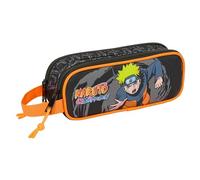 NARUTO - Children's Double Pencil Case, Children's Pencil Case, Ideal for School-Age Children, Comfortable and Versatile, Quality and Resistance, 21 x 6 x 8 cm