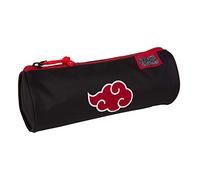 NARUTO Cloud Gamer Pencil Case - Round Pencil Case with 1 Large Compartment - Lined Interior - Embroidered Details - Zipper with Ergonomic Grip - 8 × 22 × 8 cm - Toybags