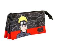 Naruto Clouds-FAN Triple Pencil Case, Black, 23 x 11 cm