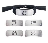 Naruto Cosplay Headband Set With 4 Village Plates