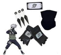 Naruto Costume Set: Konoha Headband, Kakashi Mask, Gloves, Kunai for Halloween