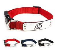 Naruto Dog Collar for Large Dogs, Medium, XS/Small Puppy Collars - Officially Licensed Naruto Shippuden Hidden Leaf Village Anime Dog Collar, Adjustable Pet Collar for Dogs Red Ninja, Lg