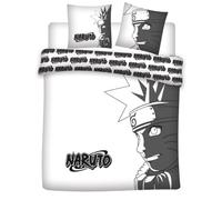 Naruto White Double Bedding Set, Reversible Duvet Cover 240 x 220 cm + 2 Pillowcases 65 x 65 cm, Polycotton