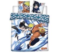 Naruto Fight Double Bedding Set, Reversible Duvet Cover 240 x 220 cm + 2 Pillowcases 65 x 65 cm, Polycotton