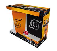 Naruto Konoha 400ml Glass & A6 Notebook & Pin Badge Gift Set