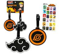 Naruto Luggage Tag Gift Set - Bundle with 4 Collectible Shippuden Suitcase Tags Fashion Accessories Plus Stickers | Naruto Anime Travel Acccessories for Teens, Adults