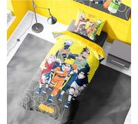 Naruto Official Single Reversible Duvet Set - 135 x 200 cm with Pillowcase - Featuring, Kakashi, Sasuke, Sakura for Anime Fans, Machine Washable