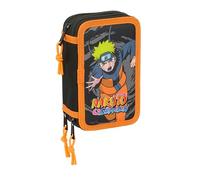 NARUTO - School Pencil Case with 37 Tools Included, Children's Pencil Case, Child, Ideal for Children from 5 to 14 Years, Comfortable and Versatile, Quality and Resistance, 12.5 x 5.5 x 19.5 cm