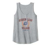 Naruto Shippuden Athletic Hidden Leaf Circle Anime Tank Top, Women, Heather Grey, Large