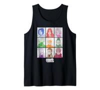 Naruto Shippuden Colorful Retro Pop Art Character Grid Anime Tank Top