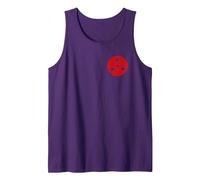 Naruto Shippuden Front and Back Sasuke Sharingan Anime Tank Top, Men, Purple, Large