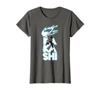 Naruto Shippuden Kakashi Stacked Type T-Shirt, Women, Asphalt Grey, 3X-Large