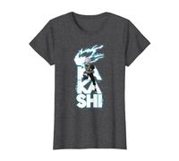 Naruto Shippuden Kakashi Stacked Type T-Shirt, Women, Dark Heather Grey, XX-Large