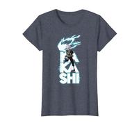 Naruto Shippuden Kakashi Stacked Type T-Shirt, Women, Heather Blue, 3X-Large