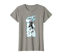 Naruto Shippuden Kakashi Stacked Type T-Shirt, Women, Slate Grey, XX-Large