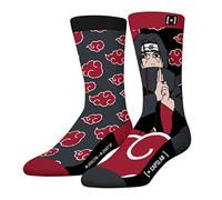 Naruto Shippuden Men's Cotton Socks, 1 Pair of Novelty Socks Itachi, High and Soft, Black / red, 43-46