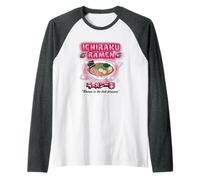 Naruto Shippuden Pink Airbrush Ramen Bowl Anime Raglan Baseball Tee