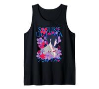 Naruto Shippuden Sasuke Uchiha Retro Colorful Flowers Anime Tank Top