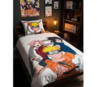 Naruto Shippuden Team 7 Single Duvet Cover 140x200 + Pillowcase | Reversible bedding | Polycotton quick dry Oeko-Tex | Sakura official manga licence | Gift teens & adults | Machine washable