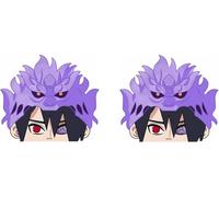 Naruto Shippuuden Car Peeker Anime Sticker - Pack of 2 Ninja Stickers - 9 cm Boruto Design for Cars and Laptops (Sasuke)