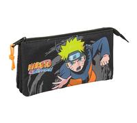 NARUTO - Triple Pencil Case, Children's Pencil Case, Ideal for School Children, Comfortable and Versatile, Quality and Resistance, 22 x 3 x 12 cm