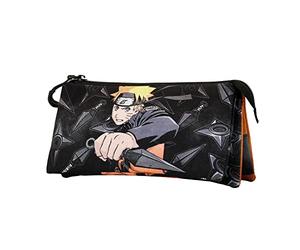 Naruto Weapons-ECO Triple Pencil Case, Black, 23 x 11 cm