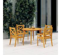 narvon large round wooden 3 piece garden dining set in natural
