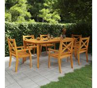 narvon large wooden 7 piece garden dining set in natural