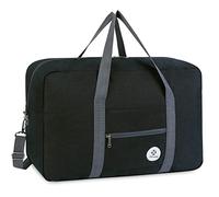Narwey for Easyjet Large Cabin Bag 56x45x25 Foldable Travel Duffel Bag Holdall Tote Carry on Luggage Overnight for Women and Men 40L (Thick Series Black)