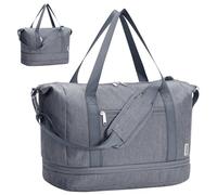 Narwey for Ryanair Cabin Bags 40x20x25 Underseat, Expandable for Easyjet Cabin Bag 45x36x20, Travel Duffel Hospital Weekend Overnight Bag Carry on Hand Luggage for Women & Men (Grey)