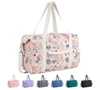 Narwey for Ryanair Cabin Bags 40X30X20 Underseat New Ryanair Small Foldable Travel Duffel Hospital Weekend Bag for Women Ryan Air Carry on Luggage Holdall Tote for Men 20L (Beige Flamingo)