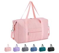 Narwey for Ryanair Cabin Bags 40X30X20 Underseat New Ryanair Small Foldable Travel Duffel Hospital Weekend Bag for Women Ryan Air Carry on Luggage Holdall Tote for Men 20L (Pink)