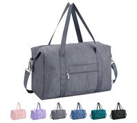 Narwey for Ryanair Cabin Bags 40X30X20 Underseat New Ryanair Small Foldable Travel Duffel Hospital Weekend Bag for Women Ryan Air Carry on Luggage Holdall Tote for Men 20L (Grey)