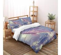 Narwhal 3 Pcs Duvet Cover Art 3D Printed King Size Men Soft Microfiber With Sheet Pillowcases Double（200x200cm）