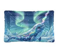 Narwhal Arctic Ice Cave Collage Washable Dog Beds Crate Pad Soft Comfortable Anti-Slip Bottom for Large Jumbo Medium Small Dogs 36" x 24"