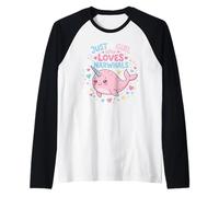 Narwhal Marine Mammal Lover, Just A Girl Who Loves Narwhals Raglan Baseball Tee