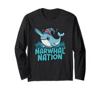 Narwhal Nation - Cute Ocean Unicorn with Hat Long Sleeve T-Shirt