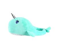Narwhal Plush Slippers for Adults, Funny Cartoon Animal House Sllipper Shoes, Cozy Winter Warm Footwear, Fluffy Novelty Cotton Home Shoes with Anti-Slip Sole for Indoor Use 27-29cm