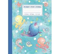 Narwhal Primary Story Journal: Draw and Write Composition Notebook for Kids: K-2 Creative Story Journal For Handwriting and Sketching. Ocean Animals Design