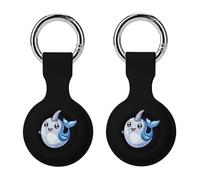 Narwhal Sea Unicorns Keychain Holder Case Compatible with AirTag Waterproof Silicone Shell Protective Case 2PCS