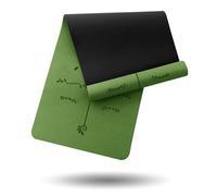 Narwhal Yoga Mat with Alignment Guides Pilates Non-Slip TEP Exercise Mat 6mm Thick Gym Aerobics Workout Indoor Travel Outdoor Fitness Yoga Matt for Women Men with Carry Straps 183x61x0.6cm