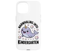 Narwhaling Into Kindergarten Cute Narwhal Bubbles Case for iPhone 15