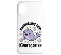 Narwhaling Into Kindergarten Cute Narwhal Bubbles Case for iPhone 16 Plus