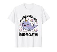Narwhaling Into Kindergarten Cute Narwhal Bubbles T-Shirt