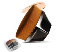NARYAL Flawless Foundation Brush, Kabuki Flat Top Makeup Brush, Black | Travel Case Included, For Liquid, Cream & Powder Foundation, Ultra-Soft, No-Shed, Dense Bristles