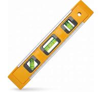 NARYAL® Magnetic Spirit Level 9 Inch/230mm - Mini Aluminium Torpedo Level, 3 Bubble Vials 45°/90°/180°, Shock-Resistant Pocket Level for DIY, Builders, Carpentry & Plumbing