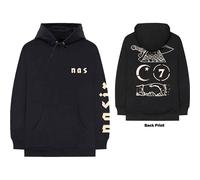Nas Hoodie C500z – Symbols Sleeve Print – Unisex Long Sleeves – XX-Large Black