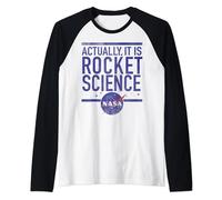 NASA Actually It Is Rocket Science Vintage Distressed Badge Raglan Baseball Tee