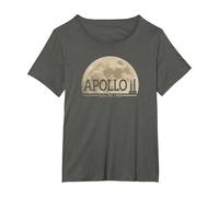 NASA Apollo 11 Moon T-Shirt T-Shirt, Women's Plus, Asphalt Grey, 3X